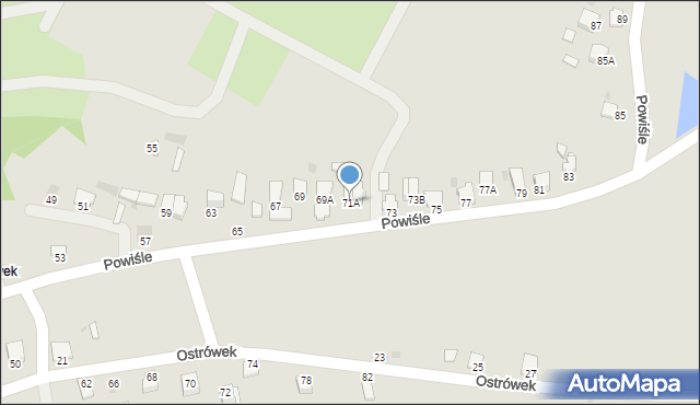 Sandomierz, Powiśle, 71A, mapa Sandomierza