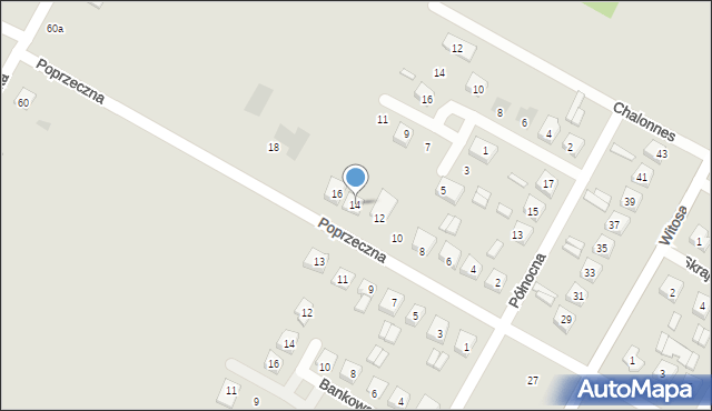 Sanniki, Poprzeczna, 14, mapa Sanniki