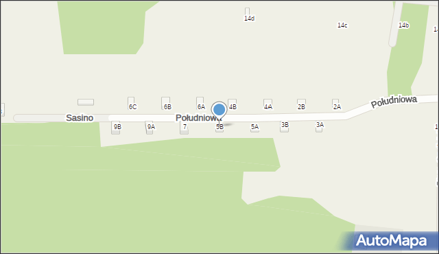 Sasino, Południowa, 5B, mapa Sasino