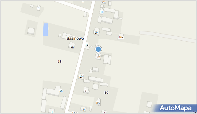 Sasinowo, Poznańska, 12, mapa Sasinowo