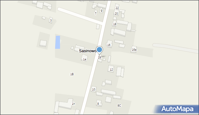 Sasinowo, Poznańska, 14, mapa Sasinowo