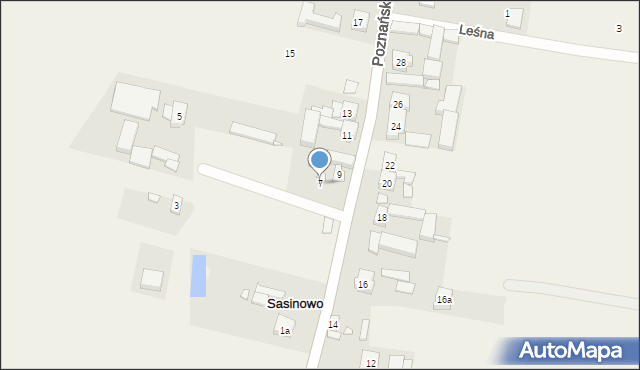 Sasinowo, Poznańska, 7, mapa Sasinowo