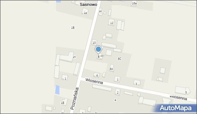 Sasinowo, Poznańska, 8, mapa Sasinowo