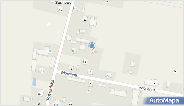 Sasinowo, Poznańska, 8C, mapa Sasinowo