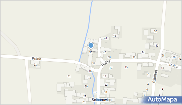 Ściborowice, Polna, 50, mapa Ściborowice