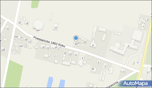 Sędziejowice, Powstańców 1863 Roku, 12, mapa Sędziejowice