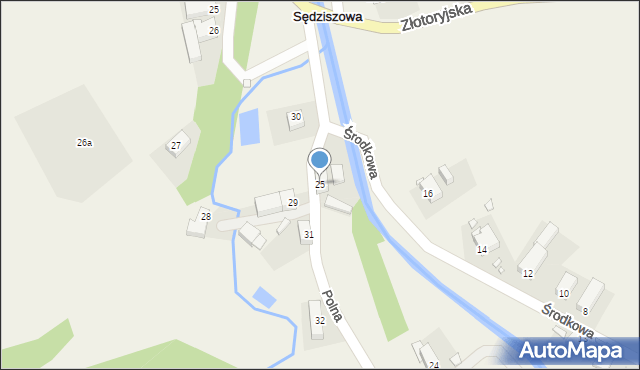 Sędziszowa, Polna, 25, mapa Sędziszowa