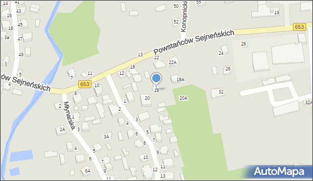 Sejny, Powstańców Sejneńskich, 18, mapa Sejny