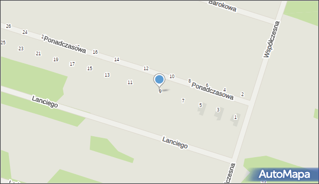 Serock, Ponadczasowa, 9, mapa Serock