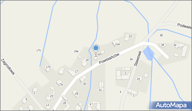 Sidzina, Powstańców, 21, mapa Sidzina