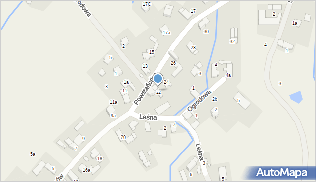 Sidzina, Powstańców, 22, mapa Sidzina