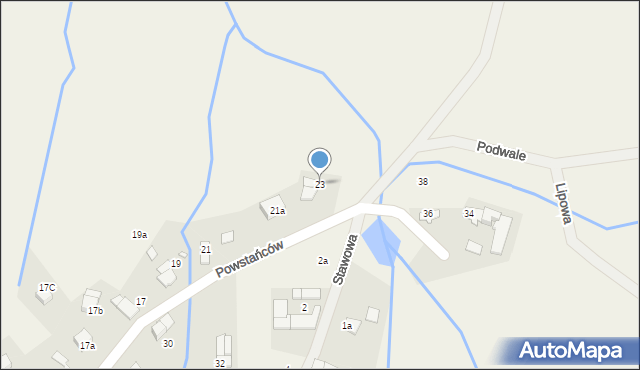 Sidzina, Powstańców, 23, mapa Sidzina