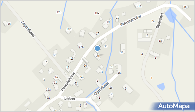 Sidzina, Powstańców, 28, mapa Sidzina