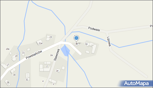 Sidzina, Powstańców, 36, mapa Sidzina