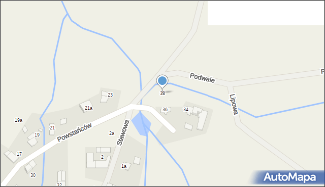 Sidzina, Powstańców, 38, mapa Sidzina