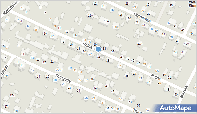 Siedlce, Polna, 24, mapa Siedlce