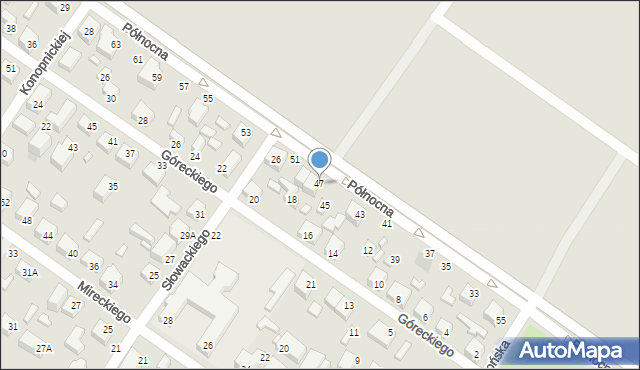 Siedlce, Północna, 47, mapa Siedlce