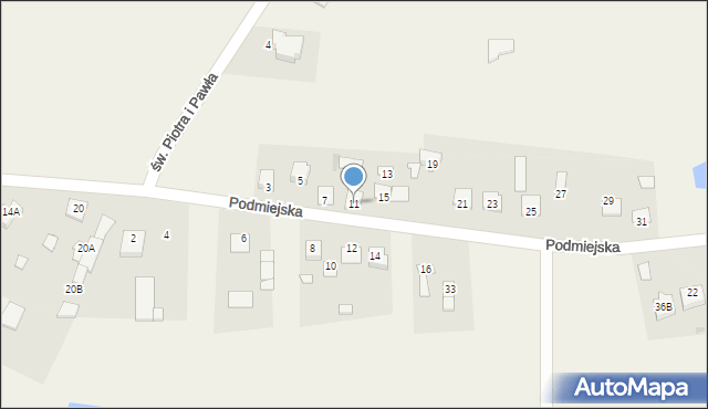 Siedlin, Podmiejska, 11, mapa Siedlin