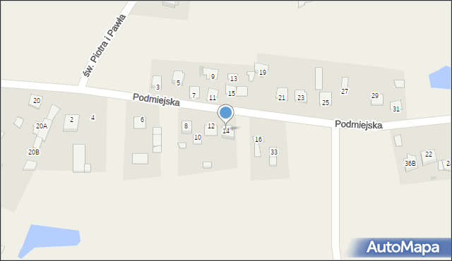 Siedlin, Podmiejska, 14, mapa Siedlin