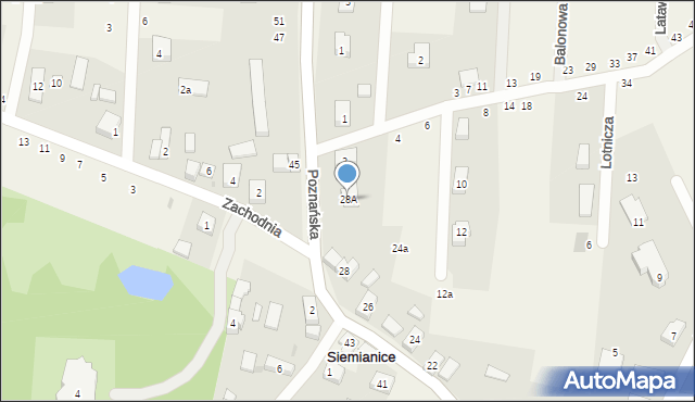 Siemianice, Poznańska, 28A, mapa Siemianice