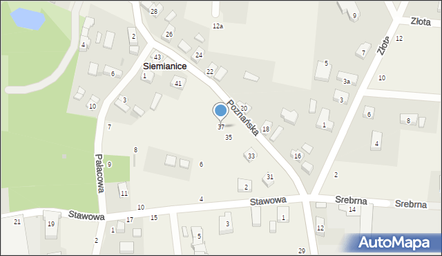 Siemianice, Poznańska, 37, mapa Siemianice