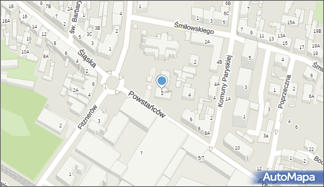 Siemianowice Śląskie, Powstańców, 2, mapa Siemianowice Śląskie