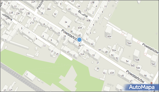 Siemianowice Śląskie, Powstańców, 29, mapa Siemianowice Śląskie