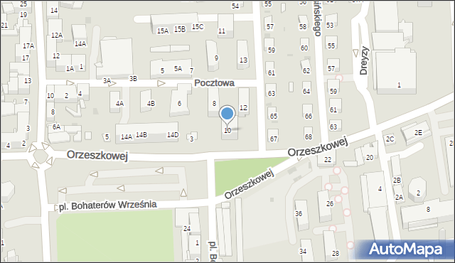 Siemianowice Śląskie, Pocztowa, 10, mapa Siemianowice Śląskie