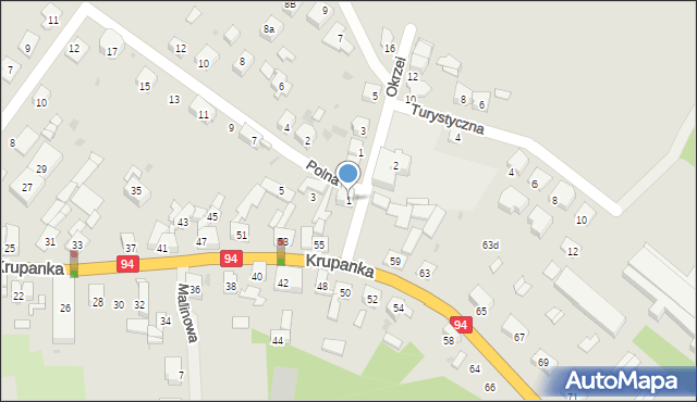 Siemianowice Śląskie, Polna, 1, mapa Siemianowice Śląskie