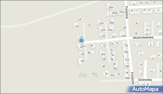 Siemianowice Śląskie, Poranna, 110, mapa Siemianowice Śląskie