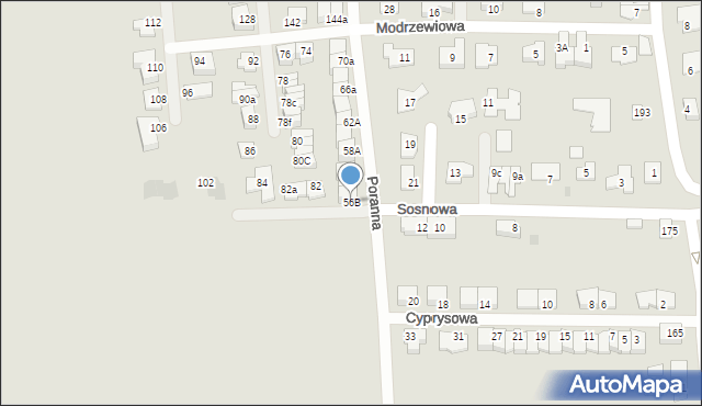 Siemianowice Śląskie, Poranna, 56B, mapa Siemianowice Śląskie