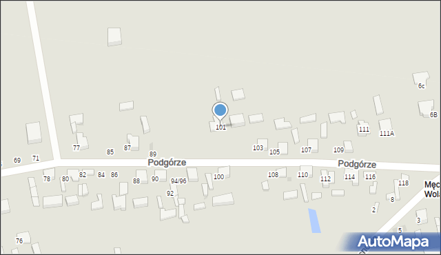 Sieradz, Podgórze, 101, mapa Sieradz