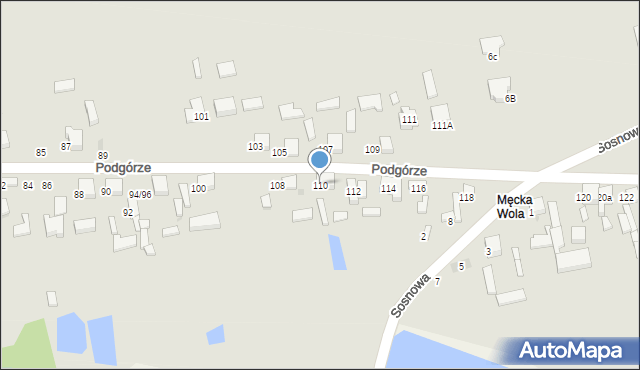 Sieradz, Podgórze, 110, mapa Sieradz