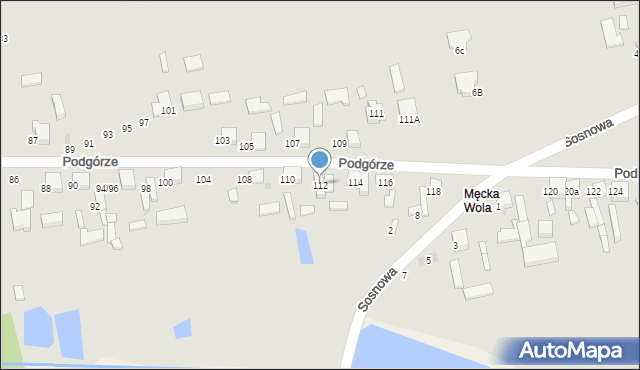 Sieradz, Podgórze, 112, mapa Sieradz