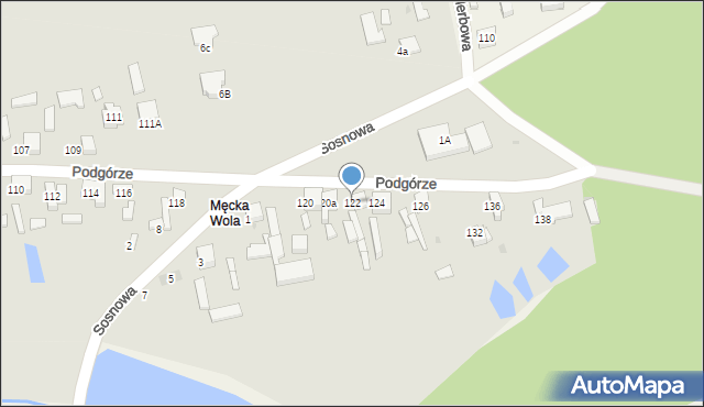 Sieradz, Podgórze, 122, mapa Sieradz