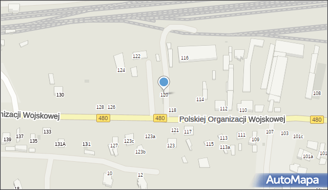 Sieradz, Polskiej Organizacji Wojskowej, 120, mapa Sieradz