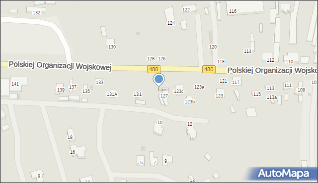 Sieradz, Polskiej Organizacji Wojskowej, 129, mapa Sieradz