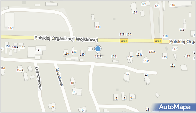 Sieradz, Polskiej Organizacji Wojskowej, 131A, mapa Sieradz