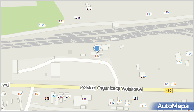 Sieradz, Polskiej Organizacji Wojskowej, 132, mapa Sieradz