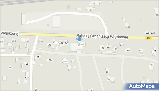 Sieradz, Polskiej Organizacji Wojskowej, 141, mapa Sieradz