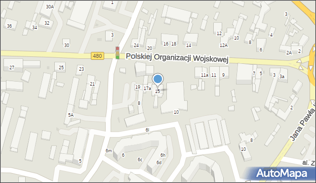 Sieradz, Polskiej Organizacji Wojskowej, 15, mapa Sieradz