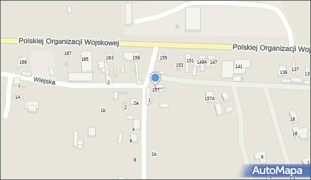Sieradz, Polskiej Organizacji Wojskowej, 157, mapa Sieradz