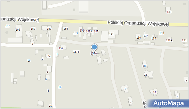 Sieradz, Polskiej Organizacji Wojskowej, 157B, mapa Sieradz