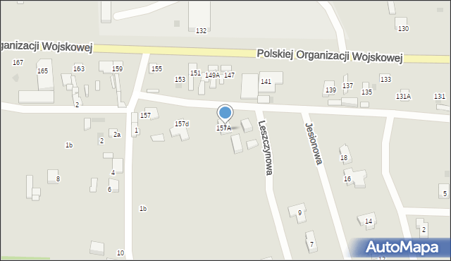 Sieradz, Polskiej Organizacji Wojskowej, 157B, mapa Sieradz