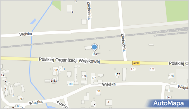 Sieradz, Polskiej Organizacji Wojskowej, 164, mapa Sieradz
