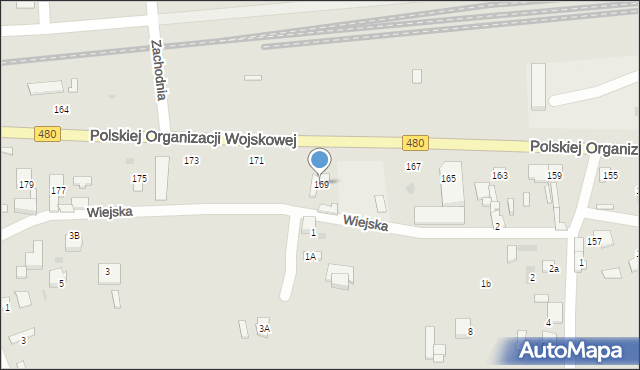 Sieradz, Polskiej Organizacji Wojskowej, 169, mapa Sieradz