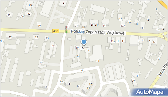 Sieradz, Polskiej Organizacji Wojskowej, 17, mapa Sieradz