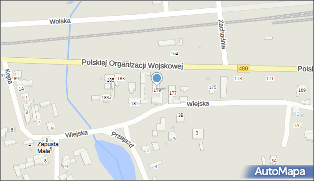 Sieradz, Polskiej Organizacji Wojskowej, 179, mapa Sieradz