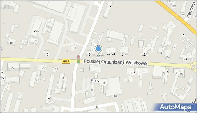 Sieradz, Polskiej Organizacji Wojskowej, 20, mapa Sieradz