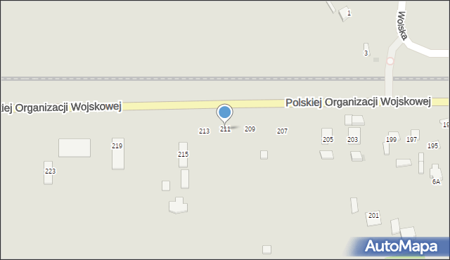 Sieradz, Polskiej Organizacji Wojskowej, 211, mapa Sieradz